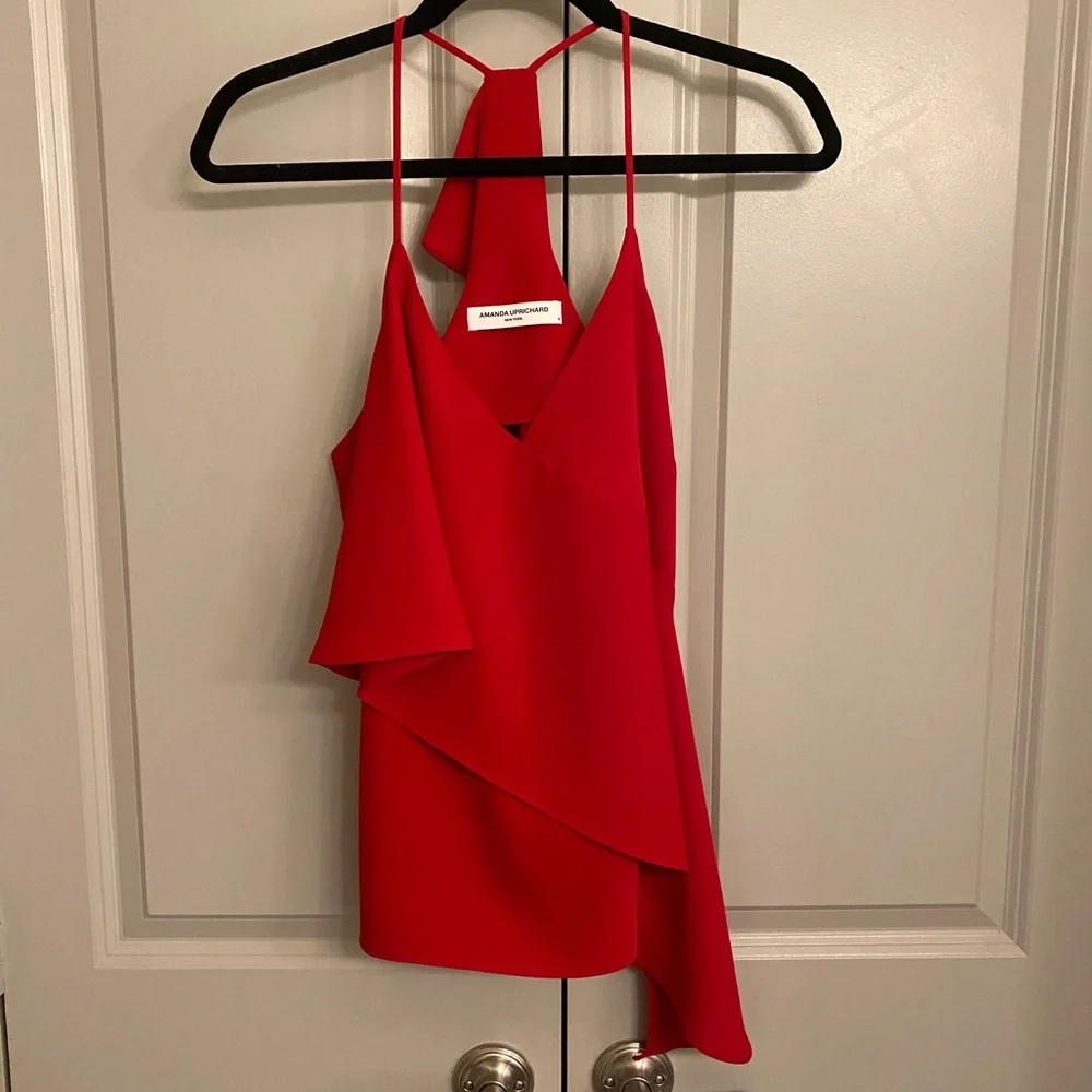 Amanda Uprichard Red Ruffle Top - Picture 8 of 9